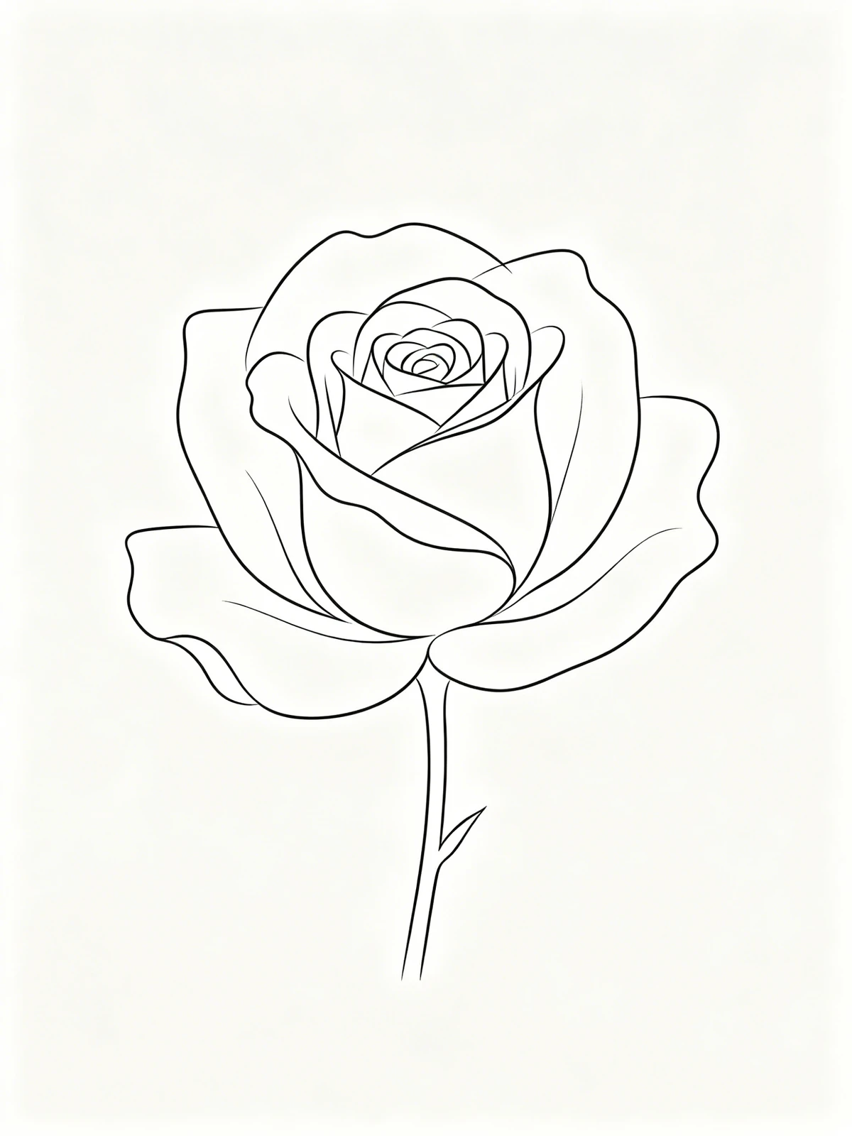 简约风格玫瑰线稿生成示例1