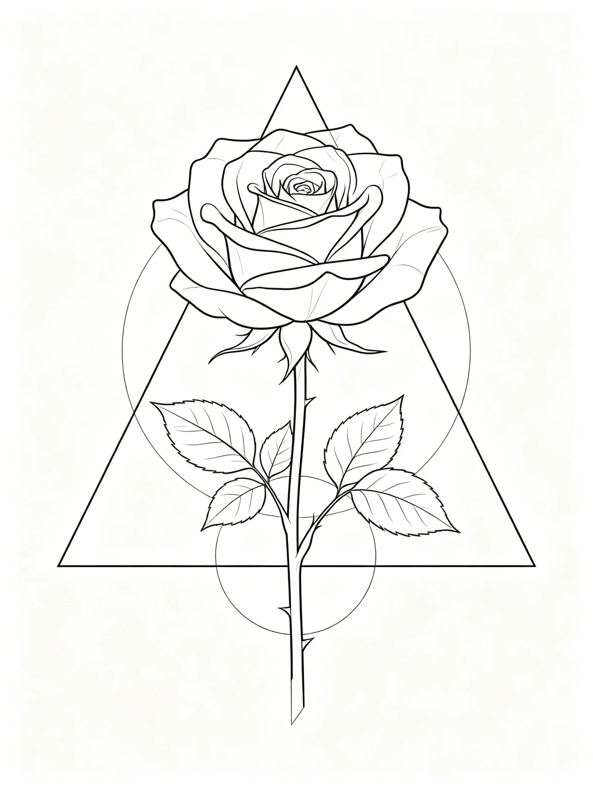 简约风格玫瑰线稿生成示例1