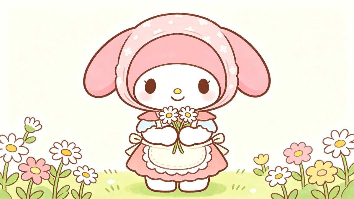 美乐蒂线稿示例1