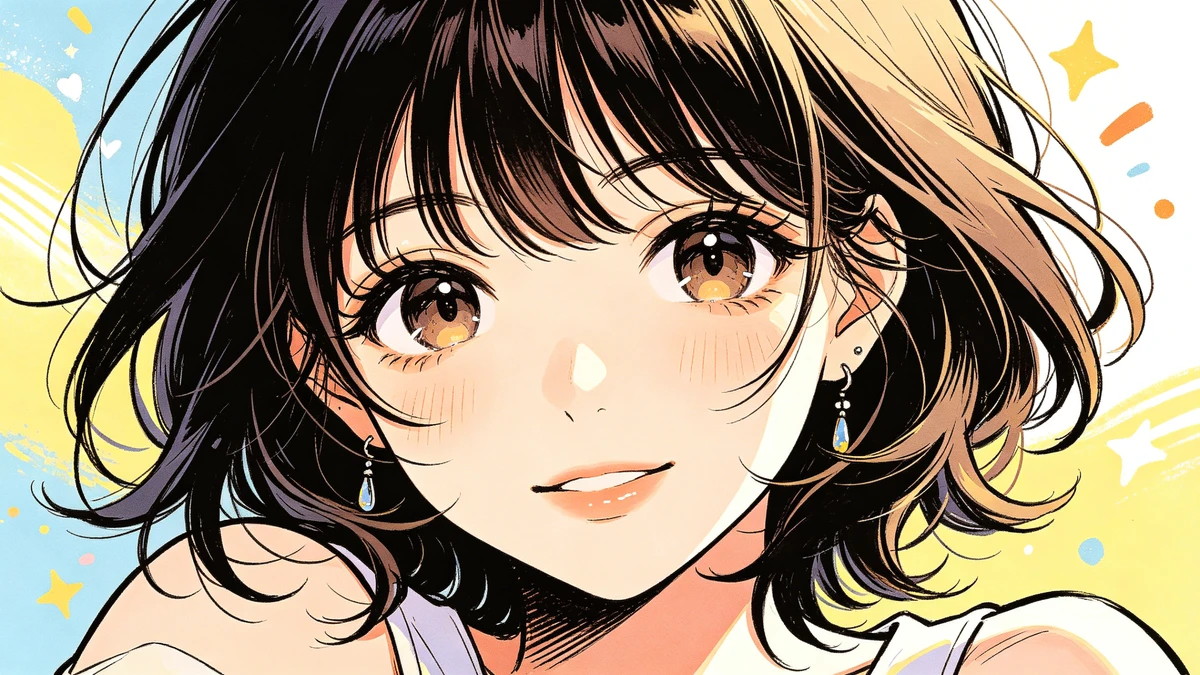 漫画风格线稿头像示例1