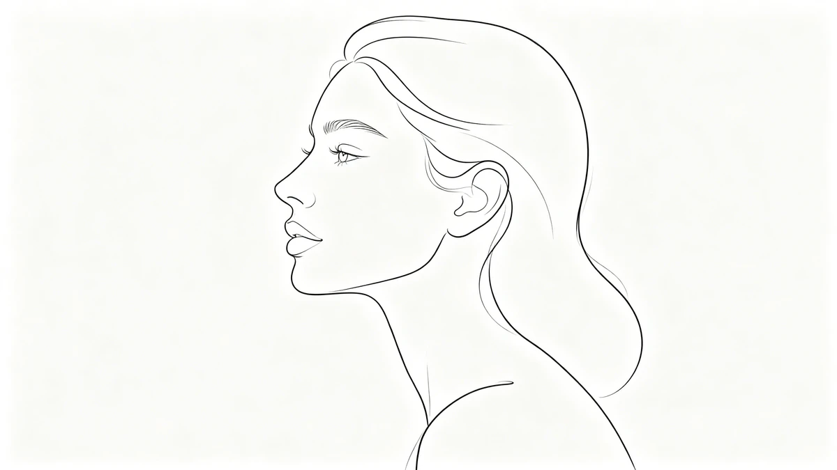 极简线条风格线稿头像示例1