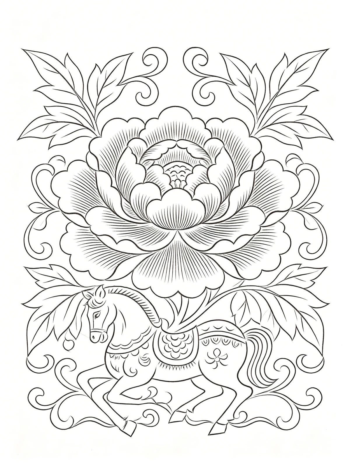 花卉植物纹窗花示例1