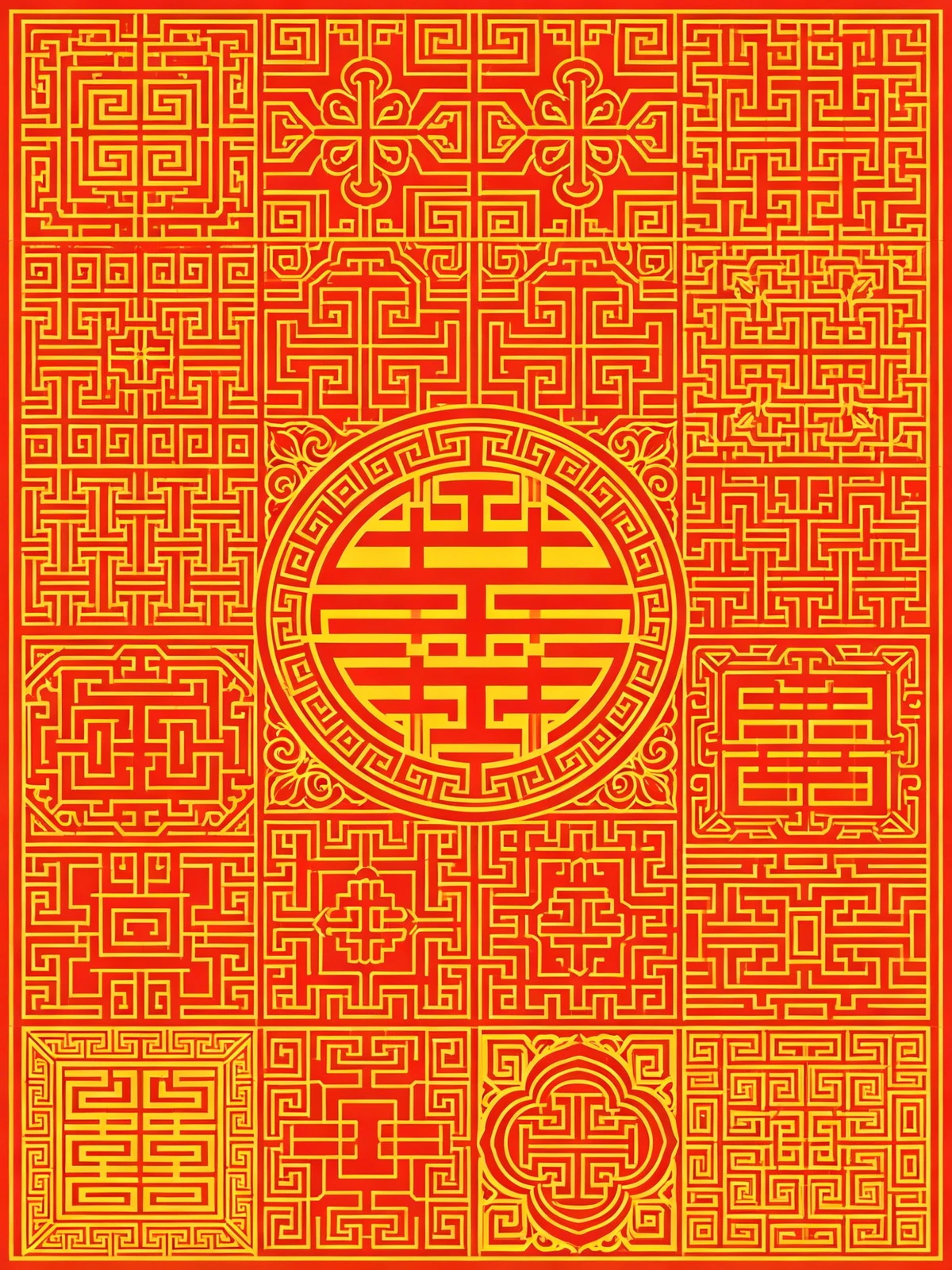 几何对称纹窗花示例1